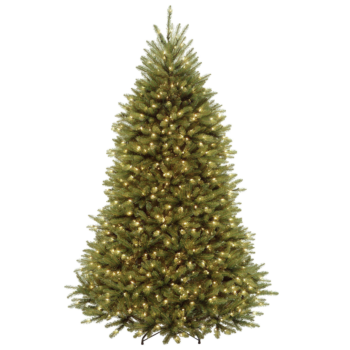 National Tree Company Pre-Lit Artificial Full Christmas Tree, Green, Dunhill Fir, Dual Color LED Lights, Includes PowerConnect and Stand, 7.5 Feet National Tree Company