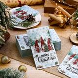 Saypacck 100 Pcs Christmas Winter Disposable Paper Guest Towels for Bathroom 2 Ply Decorative Gnome Napkins Christmas Hand Towels Xmas Napkins for Decoupage Winter Party Kitchen Dinner Table Decor Saypacck