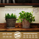 5 Tier Bookshelves with LED Plant Grow Lights, Convertible Corner Bookshelf with Baffles, 70" Tall Industrial Bookcase, Display Shelf, Wood Shelves with Metal Frame for Living Room Bedroom Home Office CHIESMA