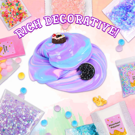 Unicorn Slime Making Kit for Girls - DIY Fluffy Slime Creation Kit with Super Birthday Party Favors Carolart