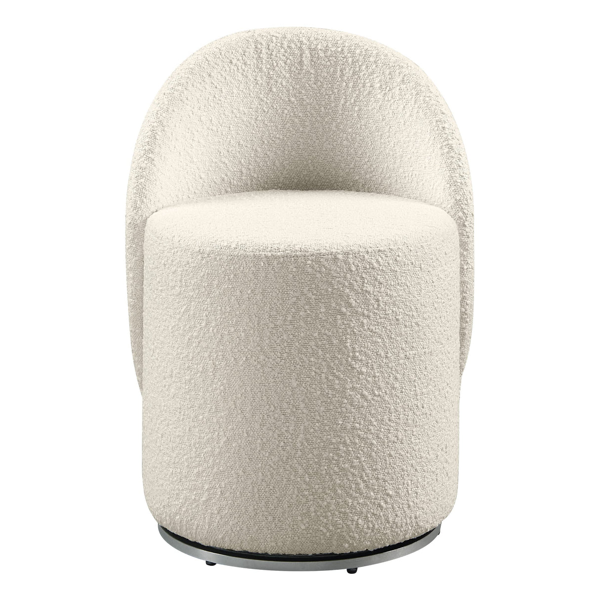 OSP Home Furnishings Lystra Swivel Barrel Vanity Chair with Textured Boucle Fabric, Cream OSP Home Furnishings