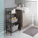Bath Bliss 3 Tier Storage Shelf | Freestanding | Dimensions: 17.3"x 10.6"x 35.8 | Free Standing | Rust Resistant | Bathroom Storage | Easy to Assemble Bath Bliss