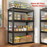 REIBII Storage Shelves Adjustable Metal Shelving 1600LBS Garage Shelves Industrial Metal Shelves 4 Tier Garage Shelving for Warehouse Basement Kitchen Pantry Closet, 11.8" D x 23.6" W x 56.7" H REIBII