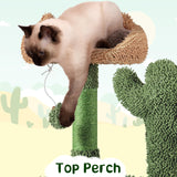Yaheetech Cactus Cat Tree, 53.5in Cat Tower for Indoor Cats with Sisal Covered Scratching Post, Condo, Plush Perches and Fluffy Balls, Multi-Level Cat Climbing Tree Play House Activity Center, Green Yaheetech