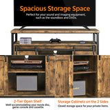Yaheetech TV Stand, Entertainment Center with Storage Cabinets for 55 Inches TV, Barn Door TV Stand with Height Adjustable Shelves, Farmhouse TV Console for Living Room, 47 Inch Yaheetech