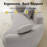 67”Curved Loveseat Sofa for Living Room, Deep Seat Love Seat Couch with 2 Throw Pillows, Modern Loveseat Adopt Teddy Fabric, Suitable Small Spaces The Cloud Loveseat, No Assembly Needed, Grey OmniLuxe