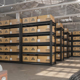 REIBII 72" H Garage Shelving 5-Tier Heavy Duty Storage Shelves 2000LBS Metal Storage Utility Rack for Commercial Warehouse Pantry Kitchen,Black,72" Hx 40" Wx18 D REIBII