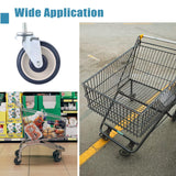 FLKQC Shopping Cart Caster Wheel | Polyurethane Shopping Cart Wheels with Hardware | 4 Pack 5 inch Shopping Cart Wheels Replacement Kit for Retail Stores (Blue) FLKQC