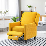 AVAWING Push Back Recliner Chair, Wing Back Chairs with Arms, Mid-Century Vintage Accent Chair for Living Room, Polyester, Yellow AVAWING