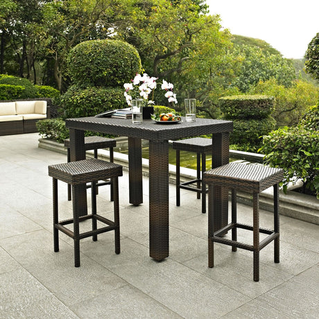 Crosley Furniture Palm Harbor 6-Person Rectangular Counter-Height Outdoor Bar Dining Table for Outside Patio, Brown Crosley Furniture