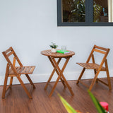 VICTORY RELAX Acacia Wood Round Table, Foldable Waterproof Large, Collapsible Rustic Outdoor Wooden Coffee Tables for Patio Lawn Deck Balcony Bathroom-Natural VICTORY RELAX