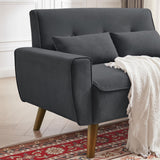 Enobala 49" Small Loveseat Sofa, 2 Seat Mid Century Love Seat Couch with Throw Pillows for Living Room, Apartment, Bedroom and Small Spaces Enobala