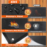 Amerbro 90x48 in Under Grill Mat for Blackstone 28in & 36in Griddle to Protect Decks and Patios,Fireproof Patio Grill Mat,Blackstone Griddle Mat,Extra Large Grill Mats for Outdoor Grill Blackstone Mat Amerbro