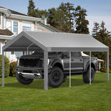 12x20 FT Heavy Duty Carport Replacement Canopy Cover, Durable Waterproof Garage Shelter Top, Car Tent for Outdoor Use, with Ball Bungees for Secure (Gray) Mars Explo