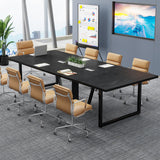 Tribesigns 8FT Conference Table, 94.49 L x 47.24 W x 29.53 H Inches Large Meeting Podcast Table for 10 People, Business Style Wooden Training Table with Strong Metal Frame for Office Conference Tribesigns