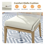 HAPPATIO Outdoor Dining Sets for 8, 9-Piece Patio Table and Chairs Set, Rope Woven Chairs with Cushions, Wood-Grain Aluminum Frame Patio Dining Set for Outside, Lawn, Garden, Backyard HAPPATIO