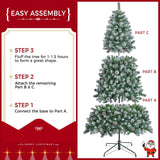 Yaheetech 6ft Artificial Christmas Tree, Snow Flocked Christmas Tree w/64 Pinecones, 920 Frosted Tips, Pre-Decorated Tree for Holiday Party Decoration Yaheetech