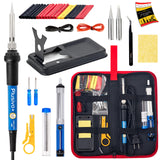 Soldering Iron Kit, 60W Soldering Iron, 2 Soldering Iron Tips, 14-in-1 Adjustable Temperature, Solder Wire, Desoldering Pump, Stand, Fast Heating for Electronics Repair Hobby DIY 120V US Plug Plusivo