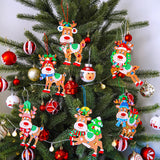 Winlyn 24 Sets Christmas Craft Kits Winter Crafts DIY Xmas Reindeer Ornaments Decorations Festive Foam Stickers Christmas Arts and Crafts for Kids Holiday Home Classroom Art Activities Party Favors Winlyn