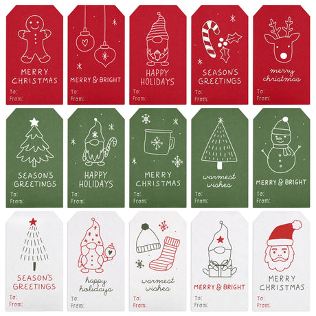 Beautiful Christmas Gift Tags Stickers - 210 Quality Doodle Sticker Labels for Personalizing Your Holiday Presents - Spread Joy and Cheer with These Festive Christmas Name Tags ZICOTO