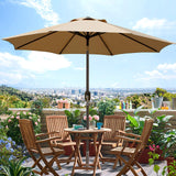 Blissun 9' Outdoor Patio Umbrella, Outdoor Table Umbrella, Yard Umbrella, Market Umbrella with 8 Sturdy Ribs, Push Button Tilt and Crank (Tan) Blissun