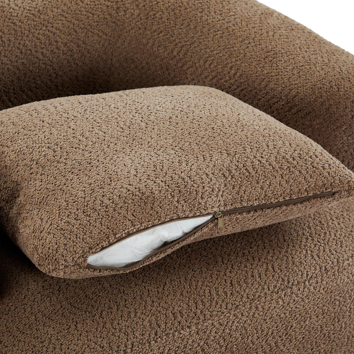 360° Oversized Swivel Nursery Armchair Ergonomic Upholstered Accent Barrel Chair W/Wider Armrests and Big Pillow, Comfy Chenille Boucle Cloud Leisure Sofa Chair for Home Apartment Living Room Bedroom FANYE