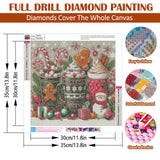 Christmas Snowman Ice Cream Cup Diamond Art Painting Kits for Adults, Diamond Painting Kits for Adults Beginners, 5D DIY Full Drill Diamond Dot Gem Art Kits for Adult, Home Wall Decor 13.8x13.8 Inch AWLNKMC