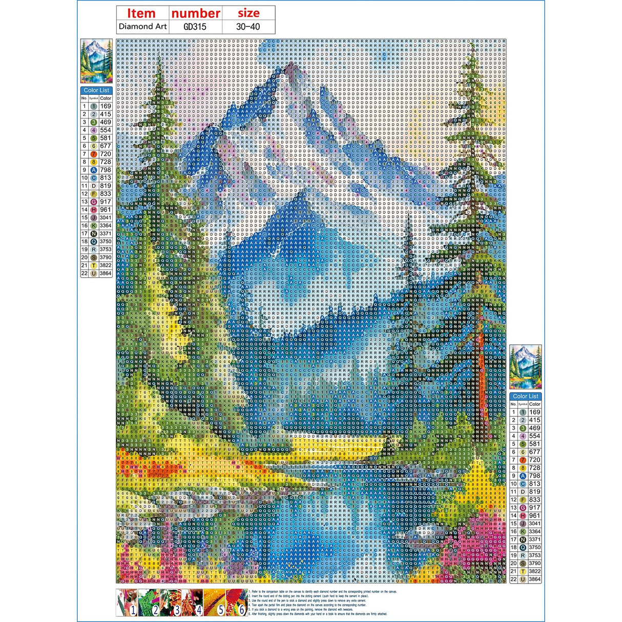 GDYEEH DIY 5D Snowy Mountain Diamond Art Kits, Round Full Drill Sparkling Forest Diamond Painting Picture, River Painting Art Kits Craft for Adults Beginners, Home Wall Decor 12x16 inch GDYEEH