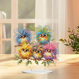 JJFox DIY Tabletop Diamond Art Painting Kit，Desktop Ornament Special Shaped Rhinestone Desk Placement Ornament，Home Stand Up Gem Painting Craft Kit，Gift，Double Sided (Bird) JJFox