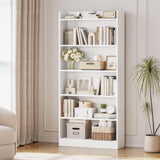 Yaheetech 6-Tier Open Bookcase and Bookshelf, Modern Simple Floor Standing Display Storage Shelves with Top Open Compartment for Home Office, Living Room, Bed Room - White Yaheetech