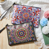 Geyoga 2 Pieces DIY Diamond Painting Purses 5D DIY Diamond Painting Handbag Diamond Art Wristlet Clutch Bag for Women Girls Art Craft Makeup Gift (Mandala) Geyoga