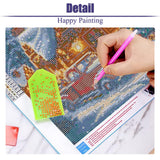 gganmtere 5D Christmas Red Truck Diamond Art Painting Kits for Adults,Landscape Diamond Painting Kits for Beginners,Full Drill Diamond Dot,Gem Art Crafts for Adults Wall Decor 14x14inch gganmtere