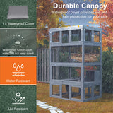 TIMHAKA Cat Catio Outdoor Cat Enclosure, 12 in 1 Cat Enclosure with 4 Large Catio and 8 Cat Tunnel, 12pcs Outdoor Cat Cage with Platform and Resting Box, Luxurious Cat Playground with Waterproof Cover TIMHAKA