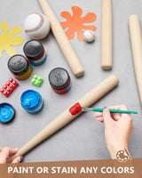 Marsui Mini Baseball Bat 18 Inch Unfinished Wooden Bats Small Baseball Bats Unpainted Wood Baseball Bats Baseball Bat Craft for DIY Painting Ball Sports Games Party Favors Craft (6 Pcs) Marsui