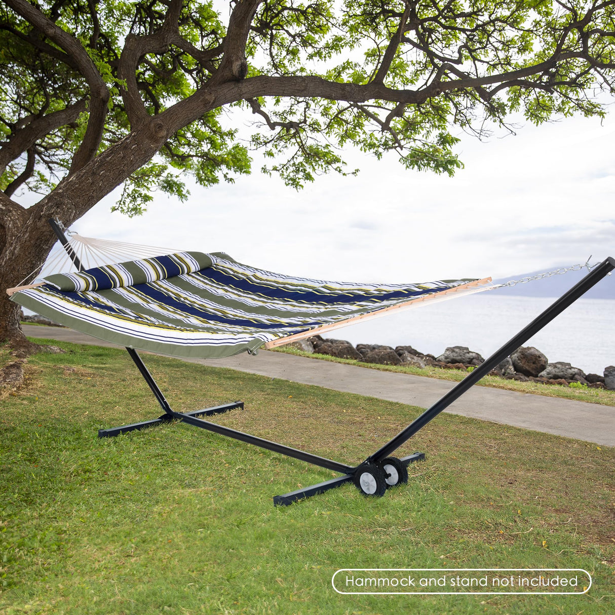 SUNCREAT Hammock Wheel Kit for Hammock Stand, Weather Resistant Portable Universal Stand Wheel for Outdoor Use, Black SUNCREAT