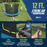 Bestway Xtreme Air 12 FT Outdoor Trampoline for Kids and Adults, No-Gap Security Enclosure Net, Foam-Padded Poles, Fast & Easy Assembly, ASTM Approved Bestway