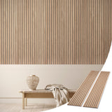 WVH Slatpanel Acoustic Wood Wall Panels (2 x 94.49” x 12.6”, Slatted Oak Veneer Gray Felt) Slatpanel
