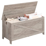 MAHANCRIS 39.4" Toy Chest, Sturdy Entryway Storage Chest with Safety Hinges, Retro Toy Box, Wooden Look Accent Furniture for Living Room, Bedroom, Greige SCHG48101 MAHANCRIS