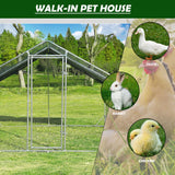 TOLEAD Large Metal Chicken Coop Upgrade Tri-Supporting Wire Mesh Chicken Run,Chicken Pen with Water-Resident and Anti-UV Cover,Duck Rabbit House Outdoor(10' W x 13' L x 6.5' H) TOLEAD