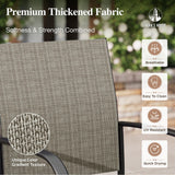 HERA'S HOUSE Patio Table and Chairs for 4, 5 Pieces Outdoor Deck Dining Sets, Square Metal Table Set with Chairs for Lawn Garden Backyard, Brown HERA'S HOUSE