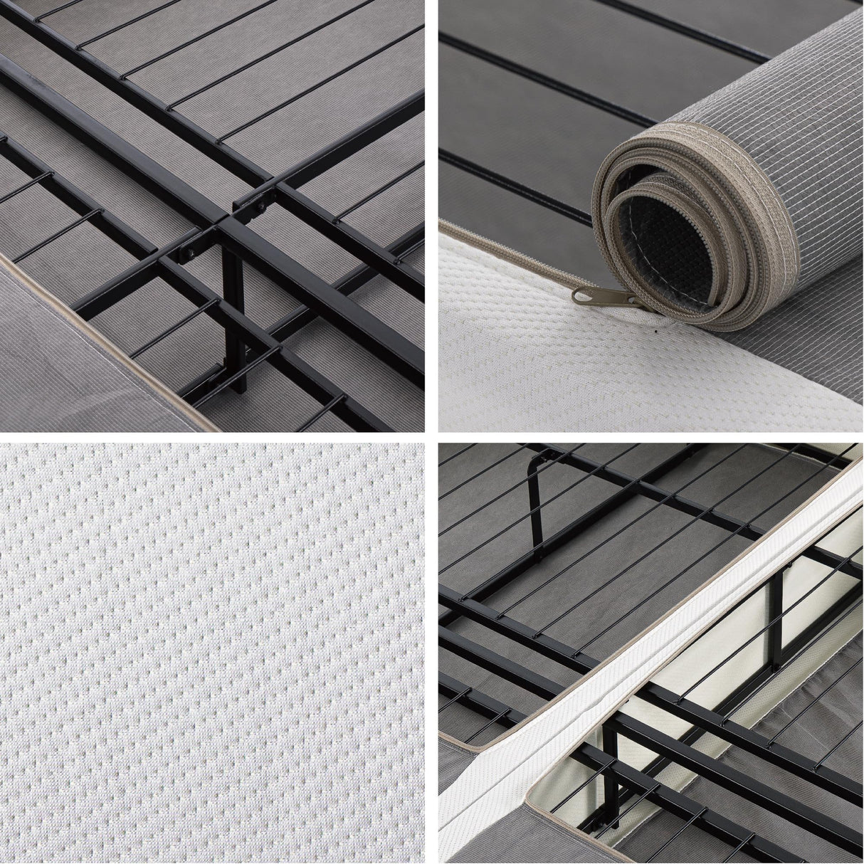 ZINUS No Assembly Metal Box Spring, 7.5 Inch White Mattress Foundation, Sturdy Metal Structure, Split King Zinus