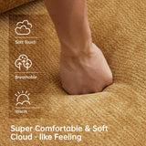 MAXMXX 117”L Shaped Modern Sofa Modular Sectional Cloud Couch with Ottoman,Oversized Boneless Sofa,3+1 Seater Chenille Deep-Seat Sofa with 3 Pillows,Suitable for Living Room or Bedroom(Yellow) MAXMXX