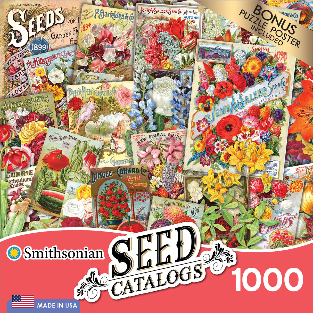 RoseArt - Smithsonian Archives Collection - Vintage Seed Packets - 1000 Piece Jigsaw Puzzle for Adults RoseArt