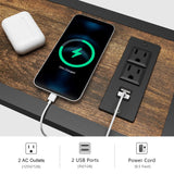 Gewudraw Console Table with 2 AC Oulets & 2 USB Ports, 41.8" Narrow Sofa Table, Entryway Table, Industrial Sofa Table for Hallway, Living Room, Bedroom, Long Console Table, 6.5 Feet Power Cord Gewudraw