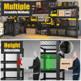 PrimeZone Heavy Duty Storage Shelves - 40" W X 20" D X 60" H Adjustable Garage Wire Shelving Unit, 4 Tier Industrial Metal Shelf Standing Utility Rack for Warehouse, Pantry, Basement, Black, 2 Pack PrimeZone