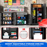 Superday 36" Locking Metal Storage Cabinet with 2 Drawers, Lockable Garage Storage Cabinet with Locking Doors and Adjustable Shelves, Black Tool Cabinet for Home Office, School, Etc Superday