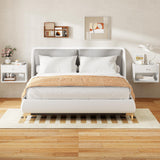 BEWISHOME White Floating Nightstand,Modern Fluted Floating Bedside Table, 15.7" Wall Mounted Nightstand with Drawer & Open Shelf,Small End Table Bedside Shelf for Bedroom, White KTZ06W BEWISHOME