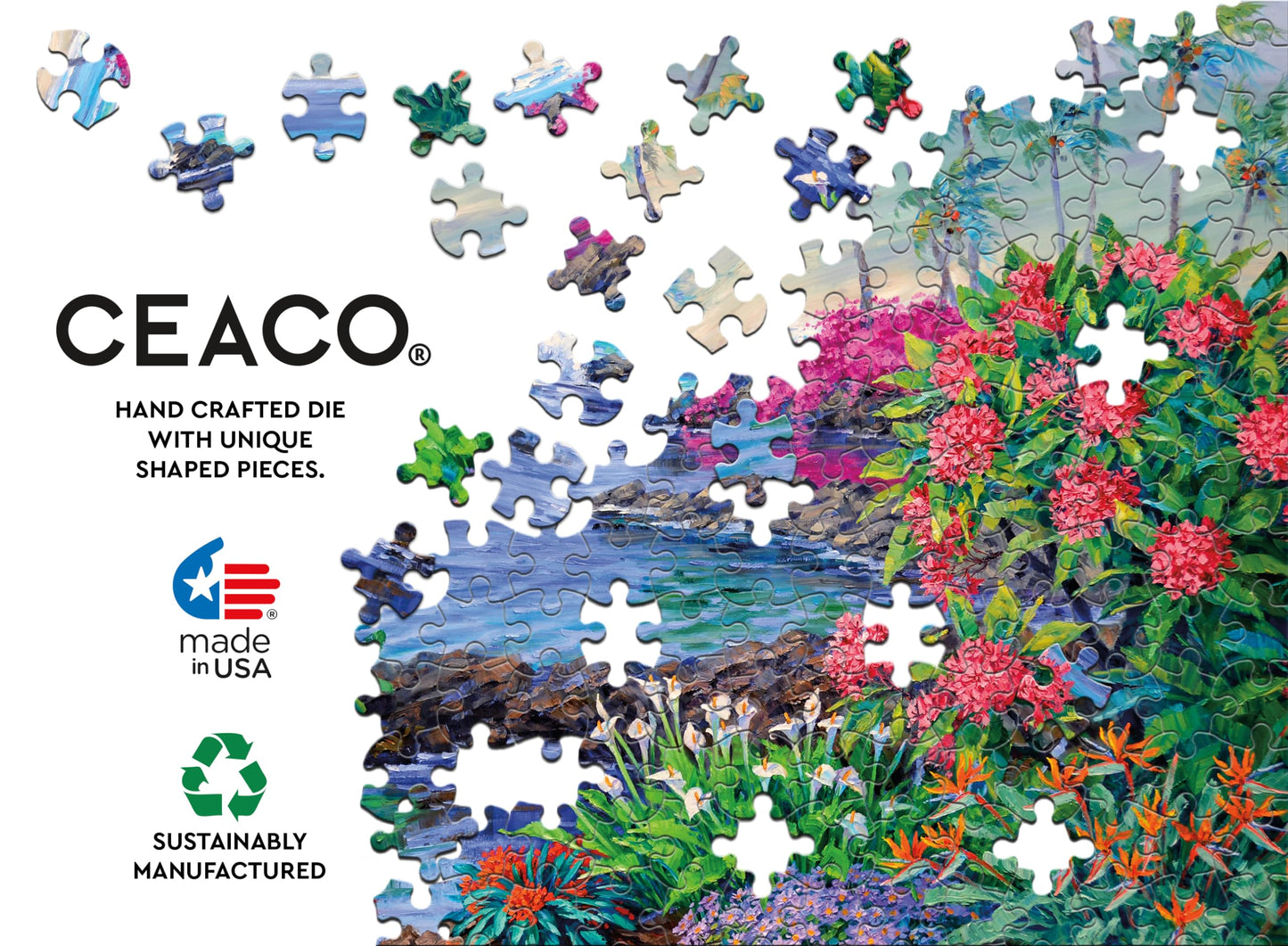 Ceaco – The Essence of Aloha - 300 Piece Jigsaw Space Saver Puzzle – Puzzles for Smaller Spaces and Surfaces