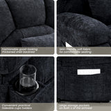 HOMYEDAMIC Oversized Power Recliner Chair 350lb with Hidable Cup Holders, Extra Wide Large Big Electric Recliner Chair with Lumbar Support Pillow Nursery Chair Living Room (Power, Black) HOMYEDAMIC