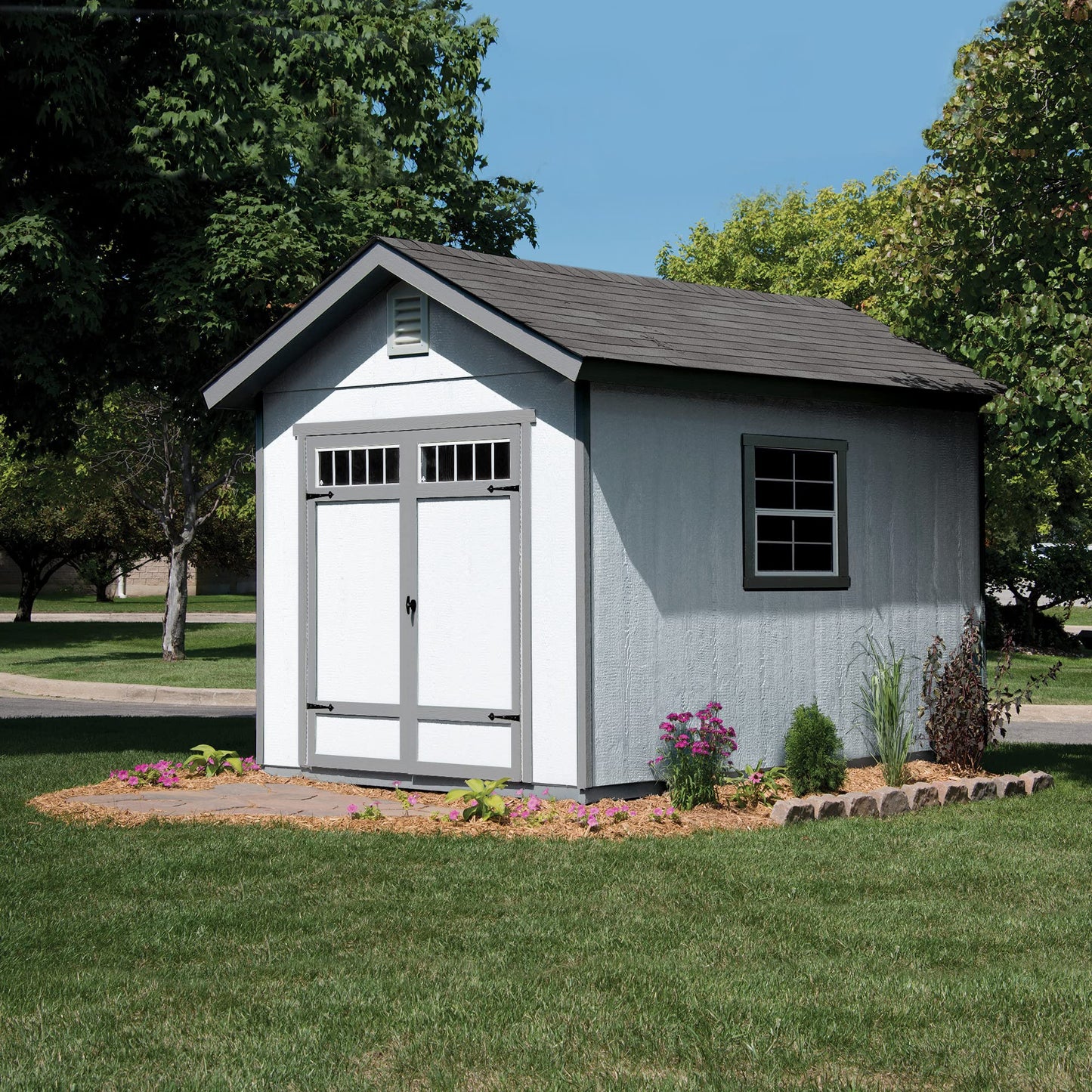 Handy Home Products Beachwood 8x12 Do-it-Yourself Wooden Storage Shed with Floor Tan - WoodArtSupply